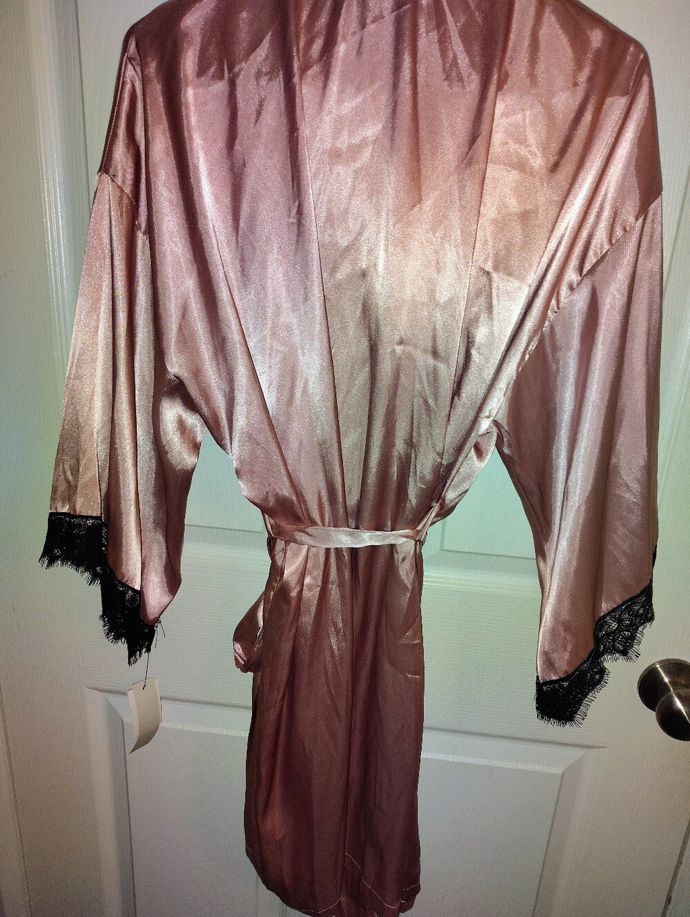 Lilac & London Rose Quartz With Black Trim Robe - Picture 3 of 5